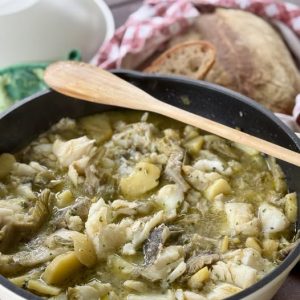 Bacalao con alcachofas